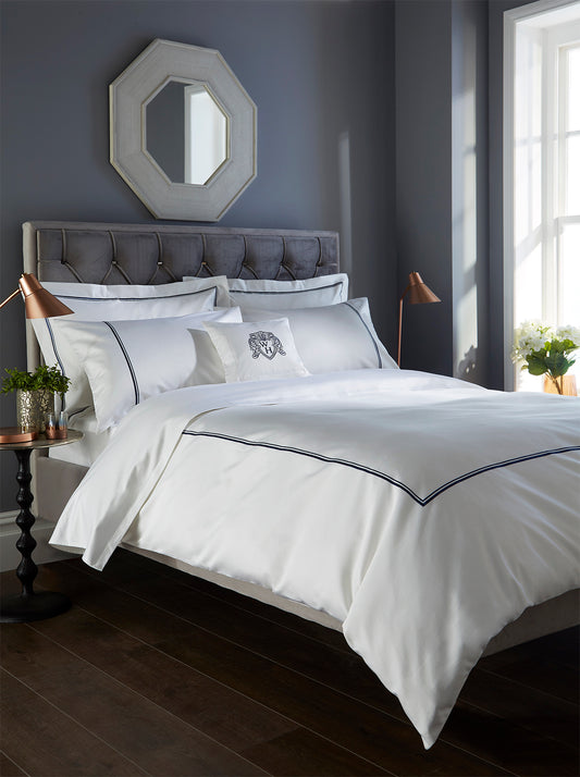 Double Row 800 Thread Count - Double Duvet Cover Navy