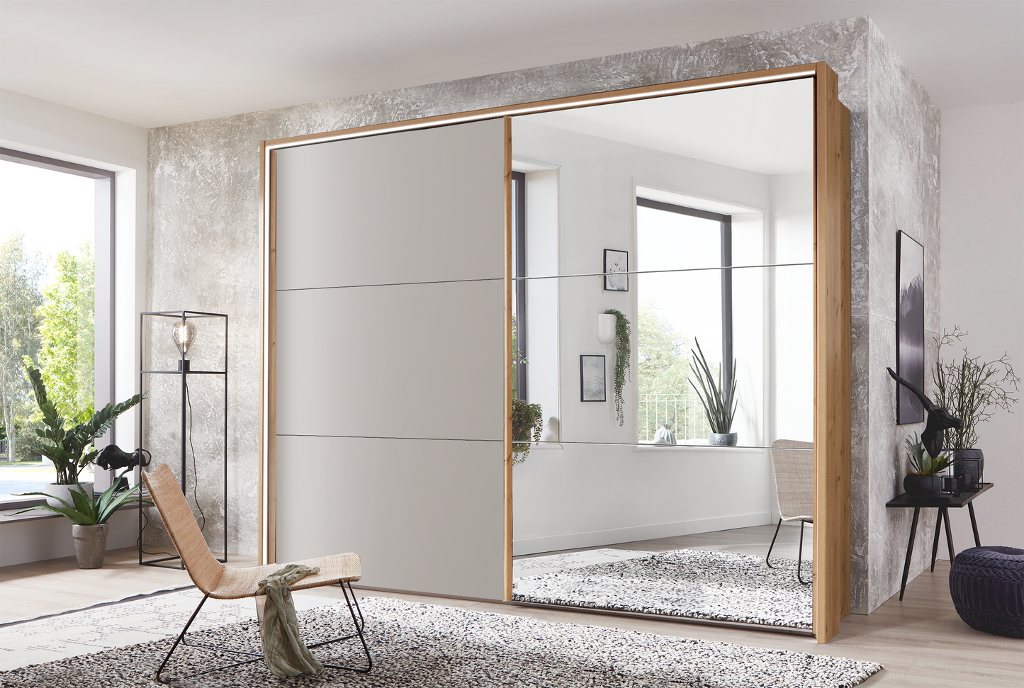 Kadiz Sliding Wardrobe Pebble Grey 250 cm