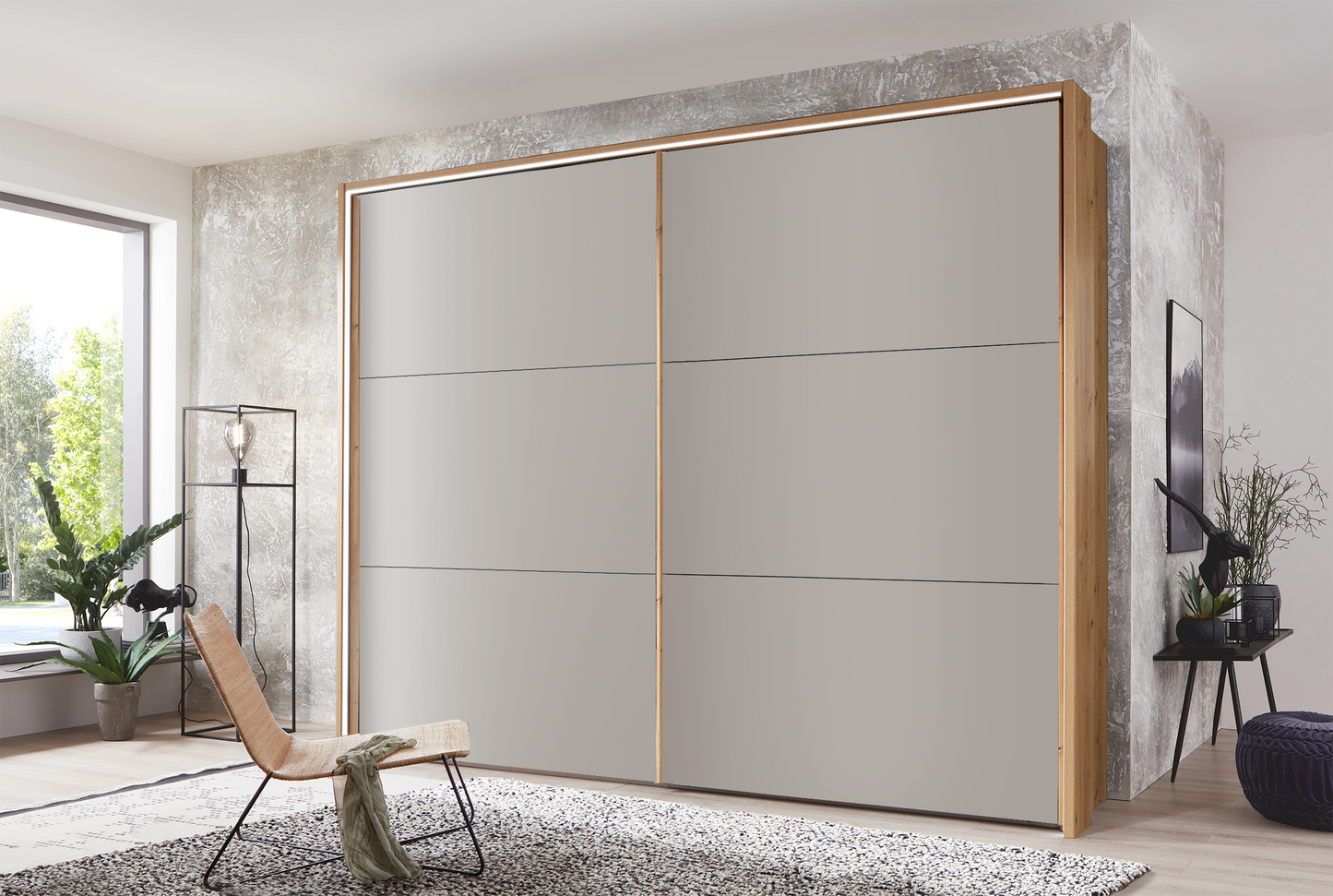 Kadiz Sliding Wardrobe Pebble Grey 250 cm