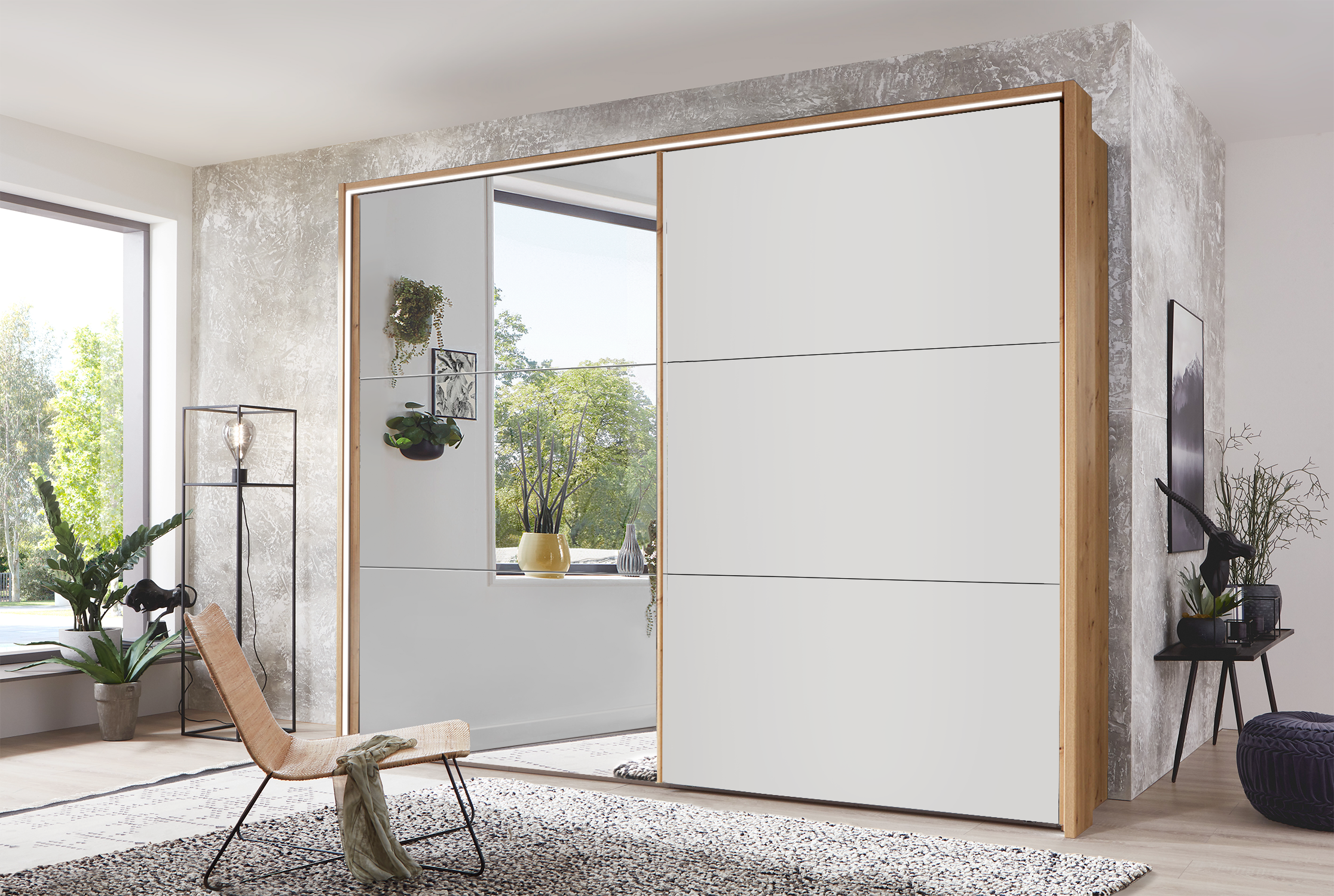 Kadiz Sliding Wardrobe White 300 cm