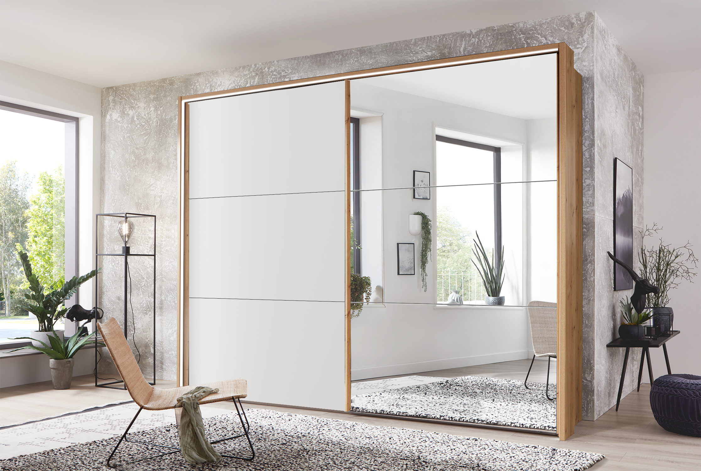 Kadiz Sliding Wardrobe White 300 cm