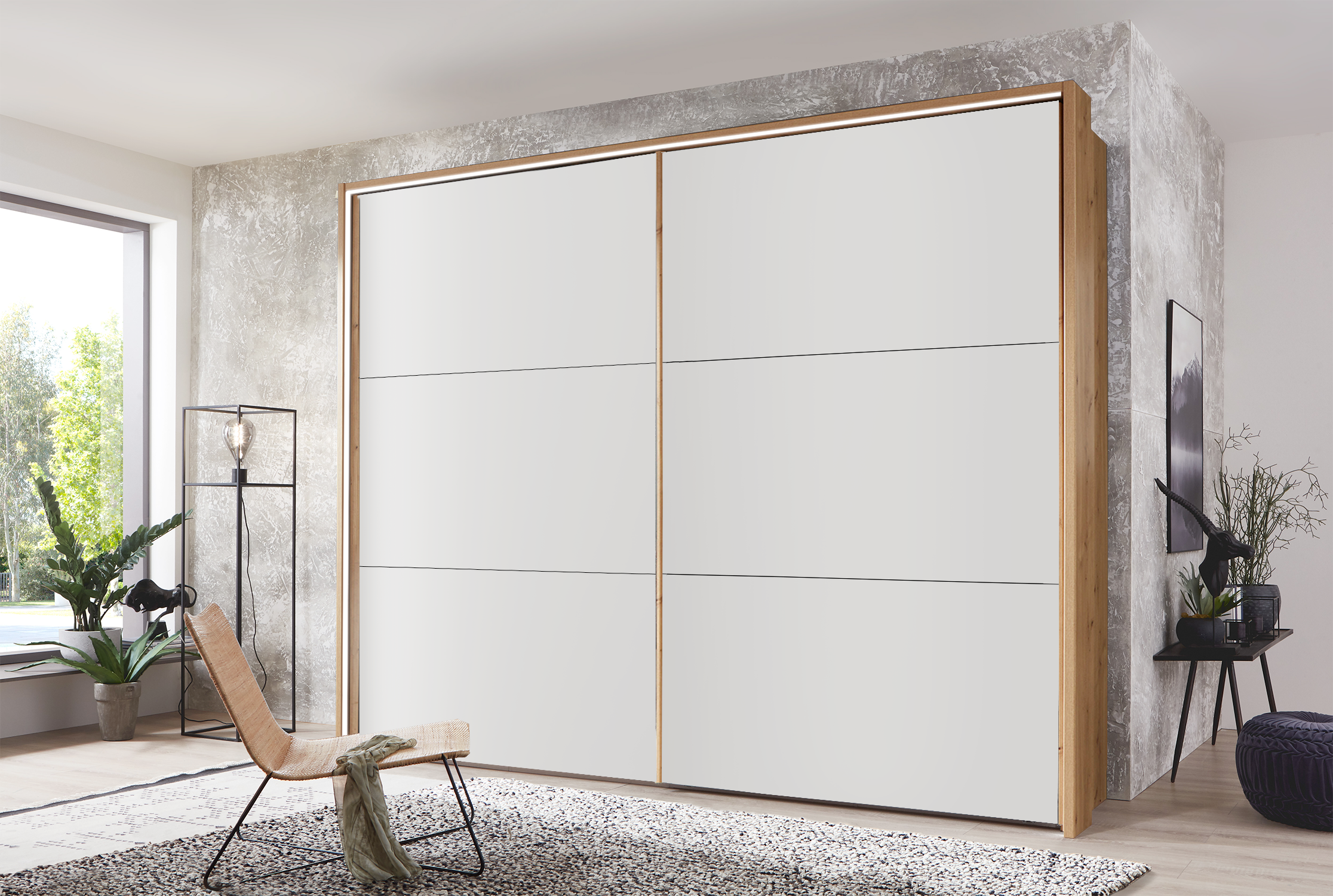 Kadiz Sliding Wardrobe White 300 cm