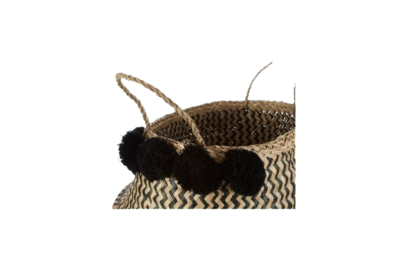 Black Pom Pom Basket