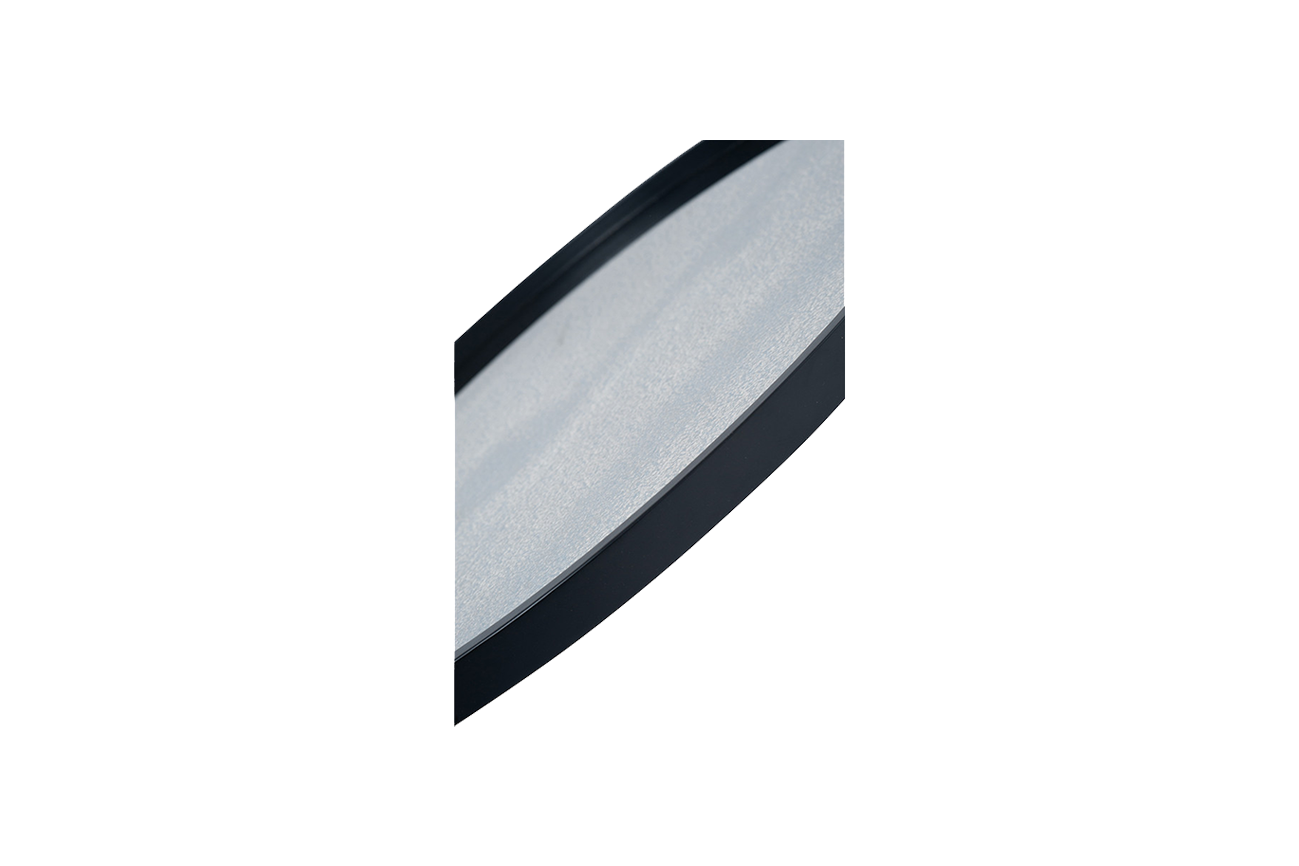 Matt Black & Foxed Glass Round Mirror