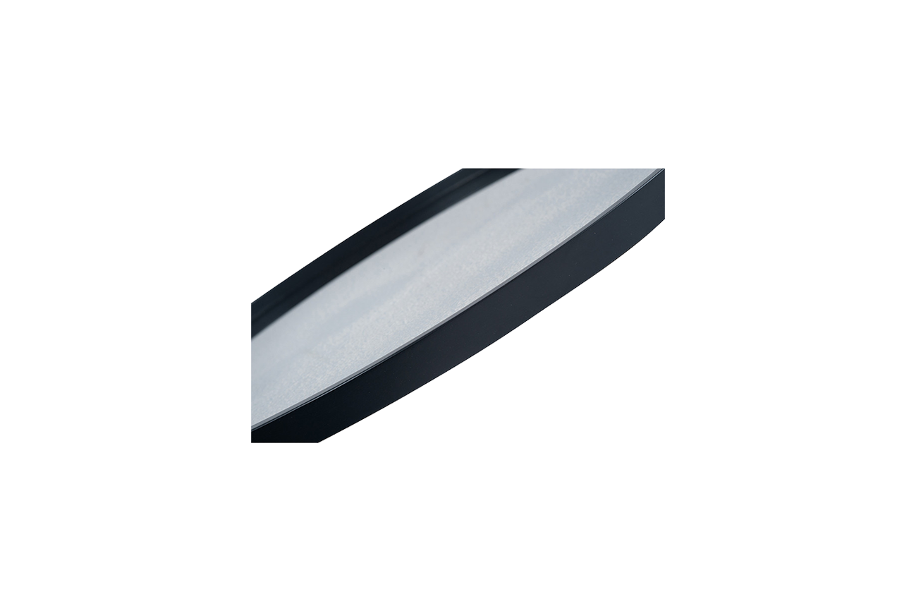 Matt Black & Foxed Glass Round Mirror