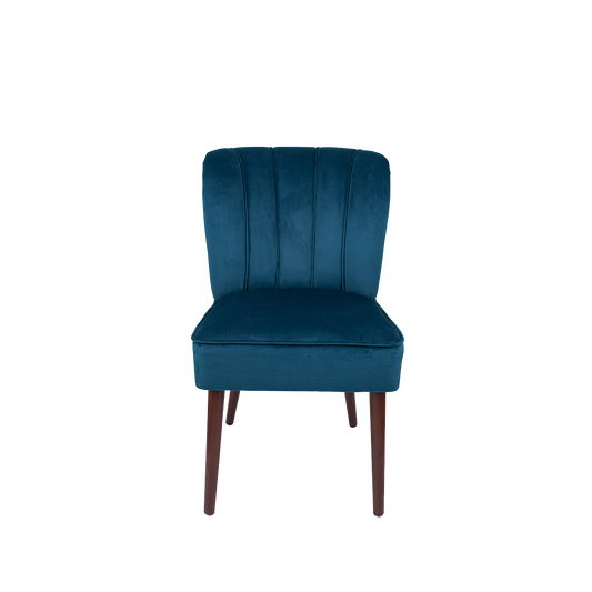 Sapphire Blue Dining Chair With Walnut Effect Legs