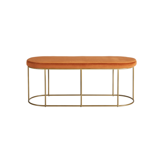 Tobacco & Gold Frame Bench