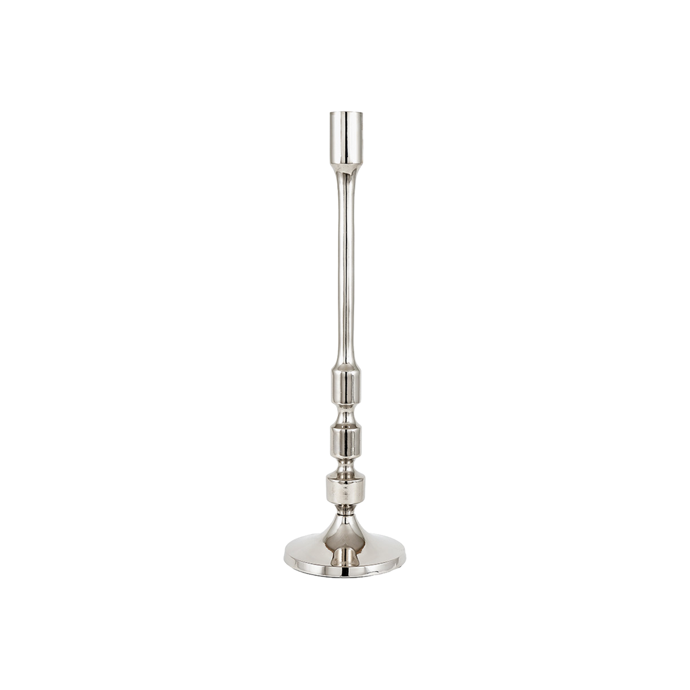 Shiny Nickel Candlestick Large