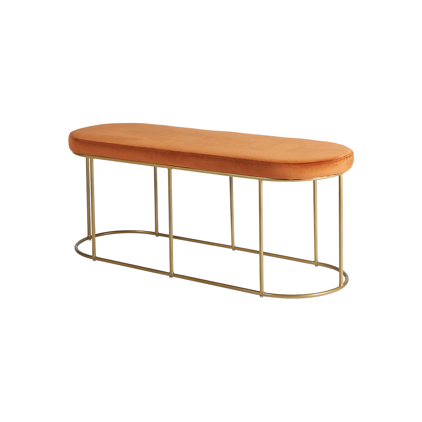 Tobacco & Gold Frame Bench