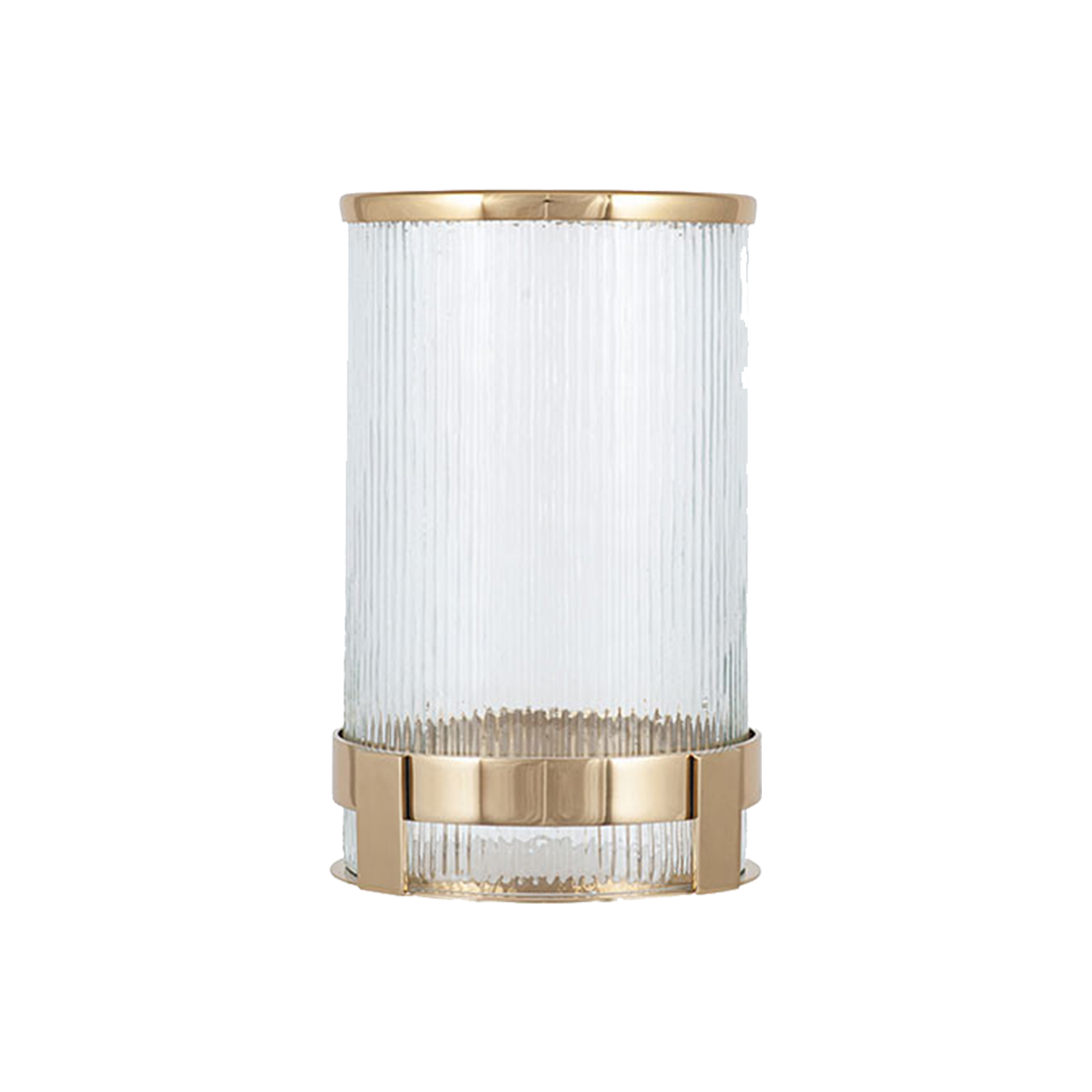 Metal and Clear Textured Glass Hurricane