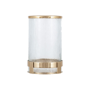 Metal and Clear Textured Glass Hurricane