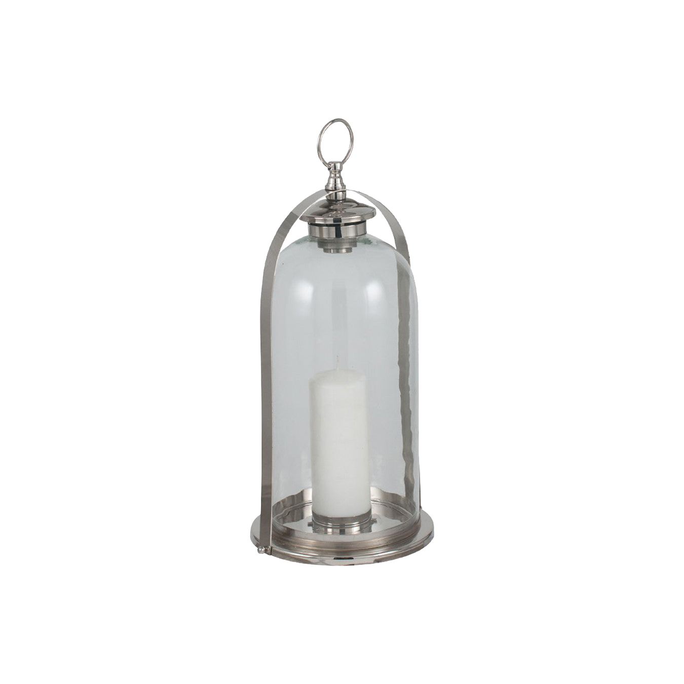Shiny Nickel Stainless Steel & Glass Dome Lantern