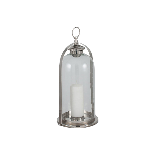 Shiny Nickel Stainless Steel & Glass Dome Lantern