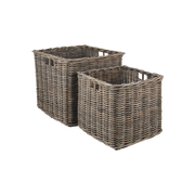 Grey Kubu Set of 2 Large Baskets