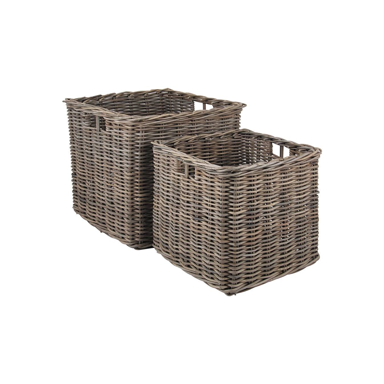 Grey Kubu Set of 2 Large Baskets