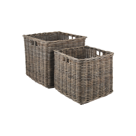 Grey Kubu Set of 2 Large Baskets