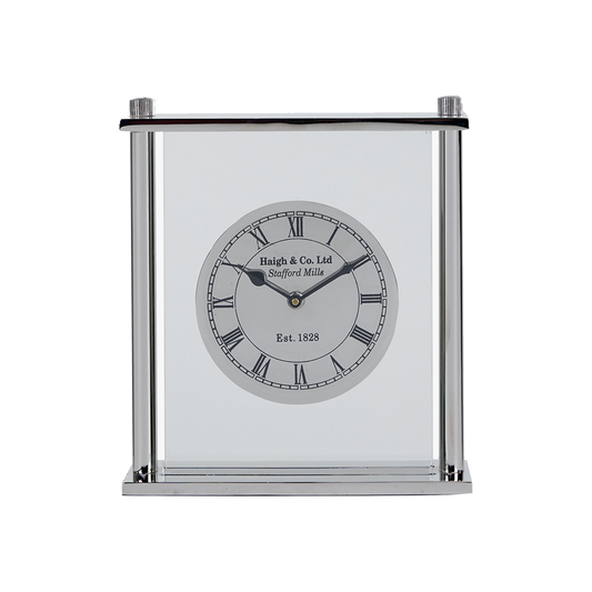 Silver Square Frame Clock