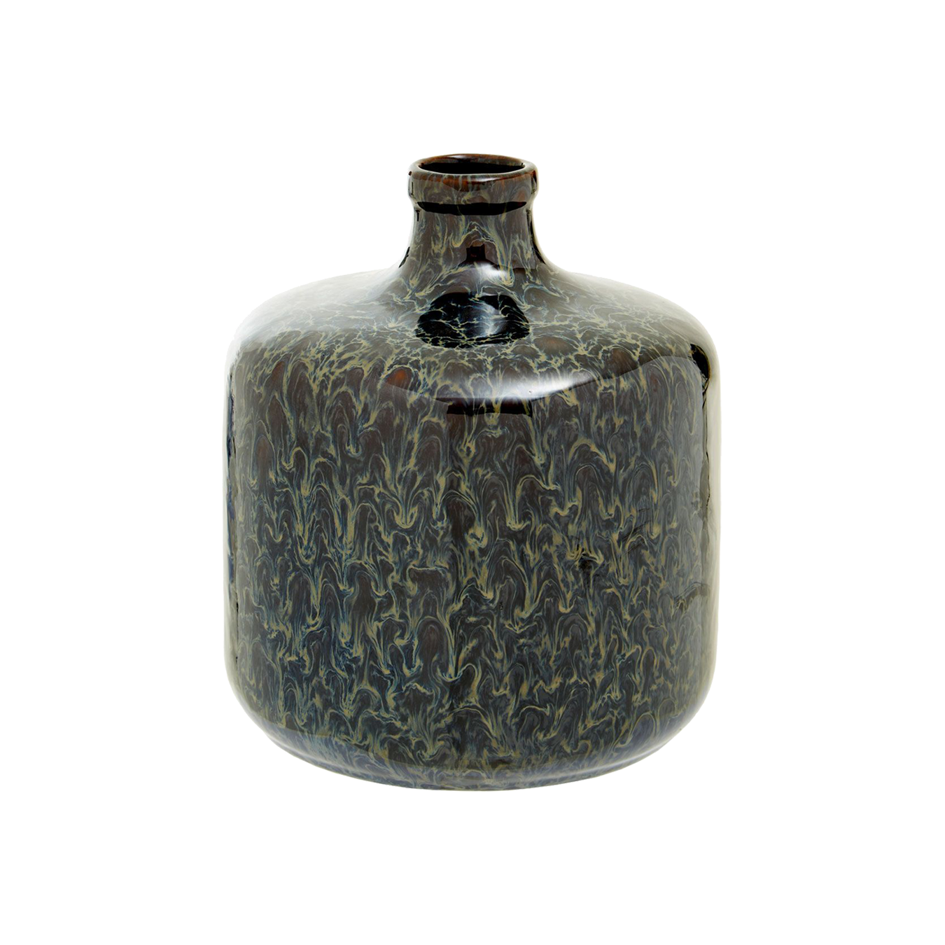 Silas Bottle Dark Blue Reactive Glaze Stoneware