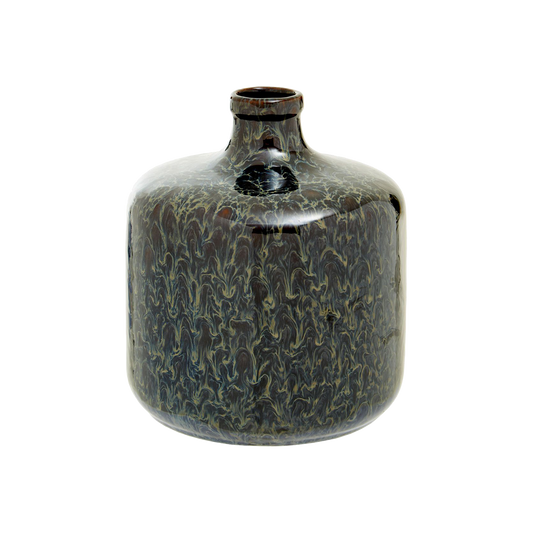 Silas Bottle Dark Blue Reactive Glaze Stoneware