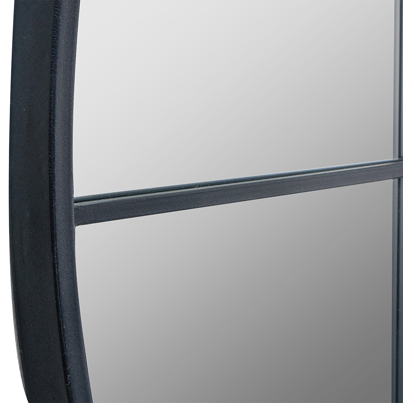 Graphite Metal 16 Pane Round Wall Mirror