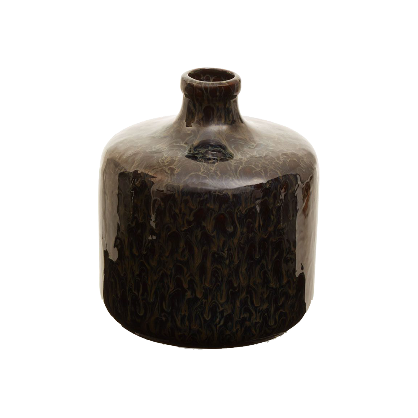 Silas Bottle Dark Blue Reactive Glaze Stoneware