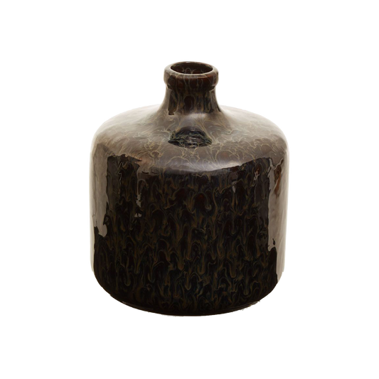 Silas Bottle Dark Blue Reactive Glaze Stoneware