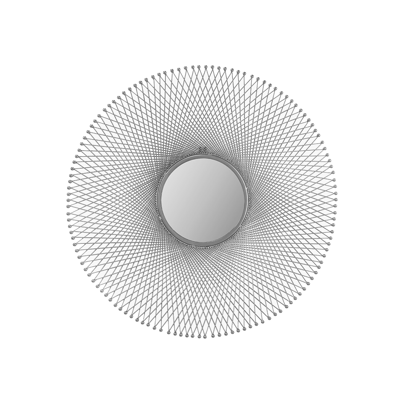 Silver Fretwork Round Wall Mirror