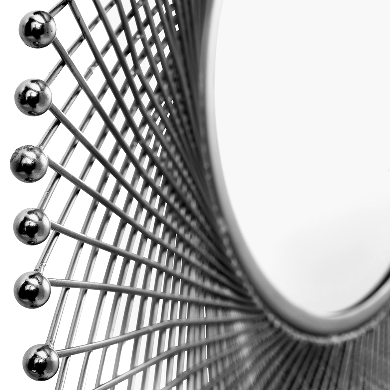 Silver Fretwork Round Wall Mirror