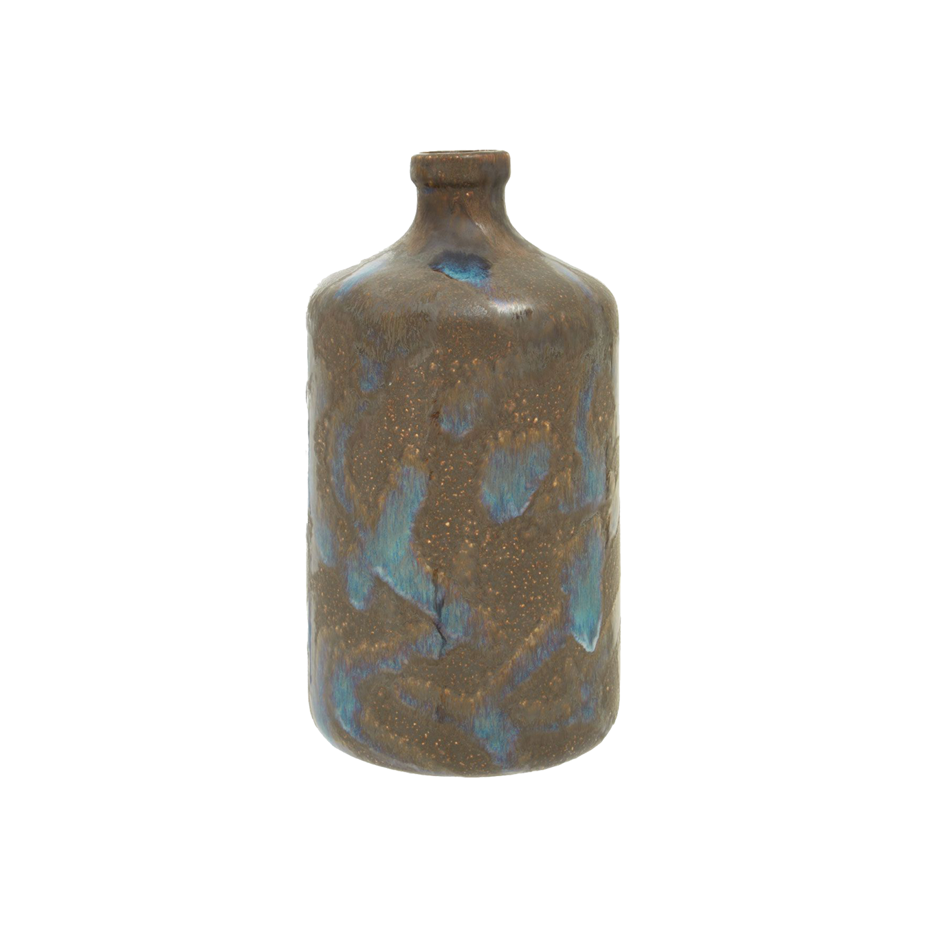 Silas Bottle Vase Brown Reactive Glaze Stoneware
