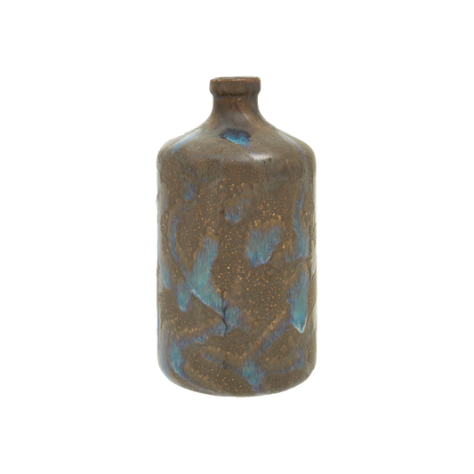 Silas Bottle Vase Brown Reactive Glaze Stoneware