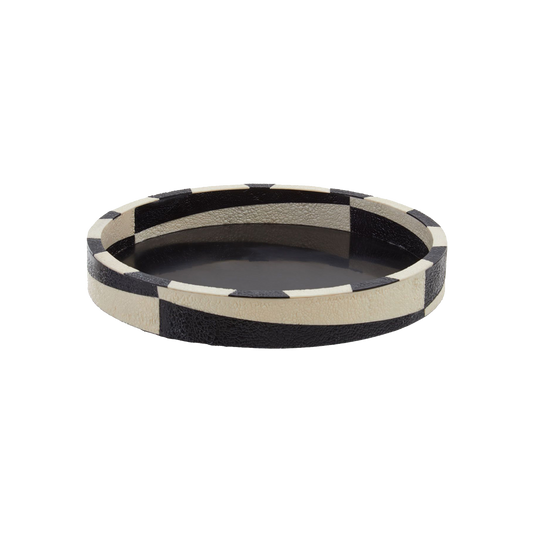Ezra Round Tray Black/White