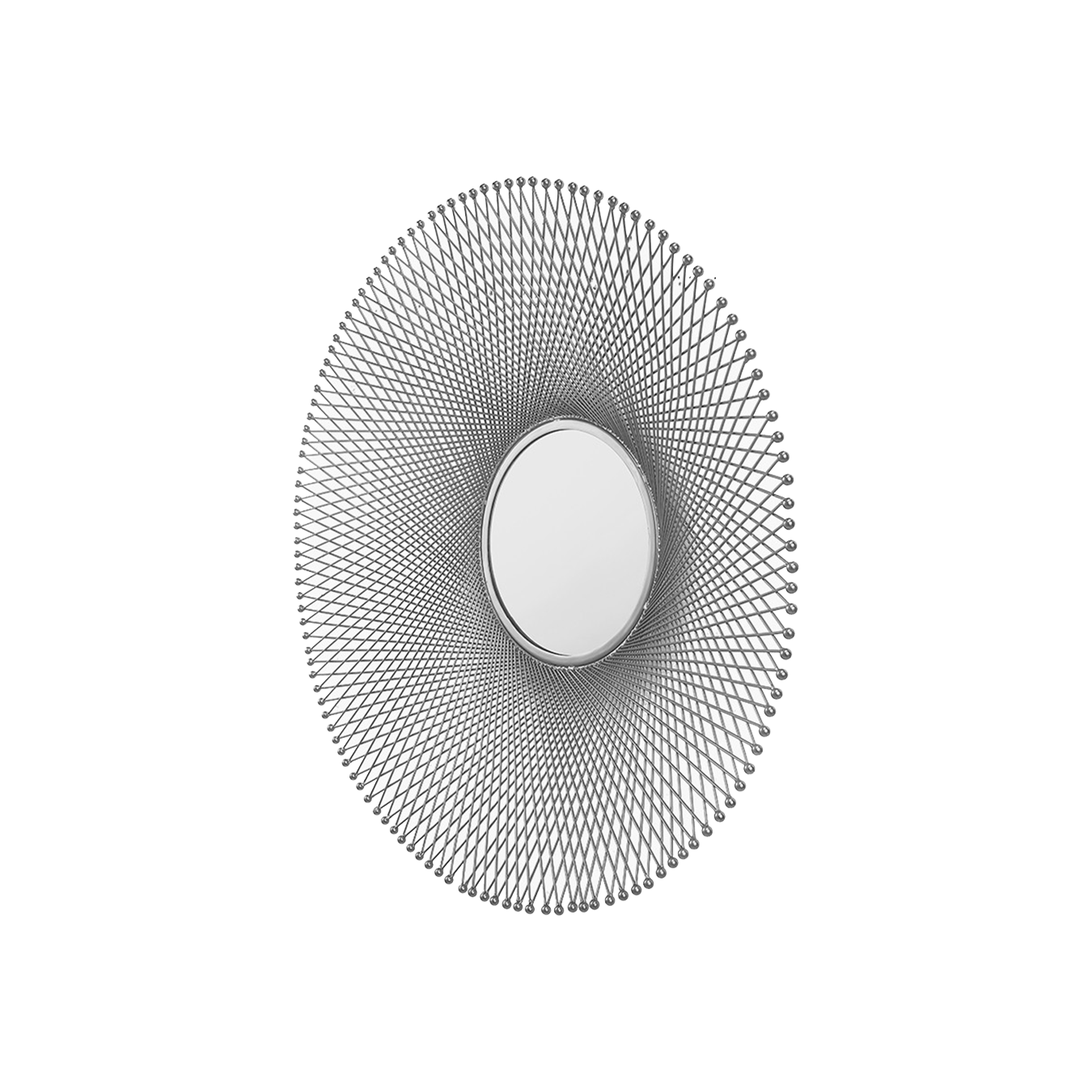 Silver Fretwork Round Wall Mirror