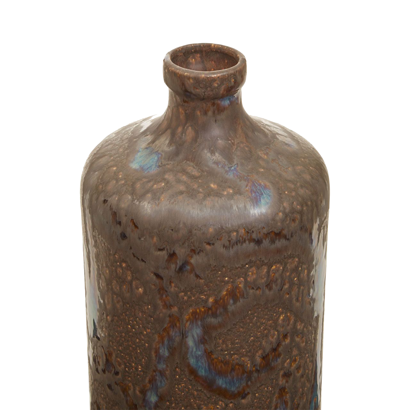Silas Bottle Vase Brown Reactive Glaze Stoneware