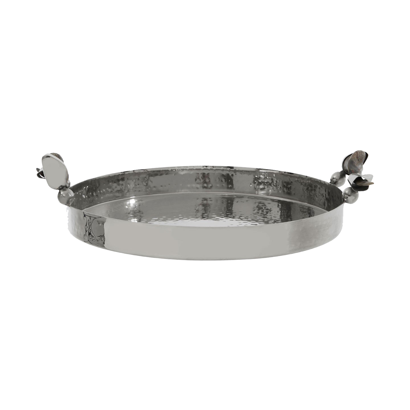Horn Handle Silver Tray