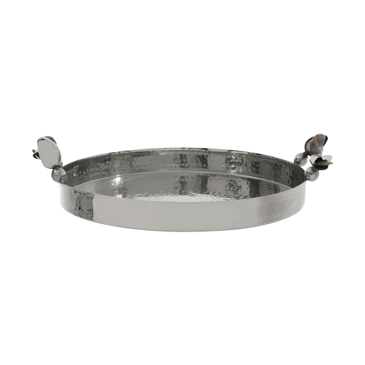 Horn Handle Silver Tray
