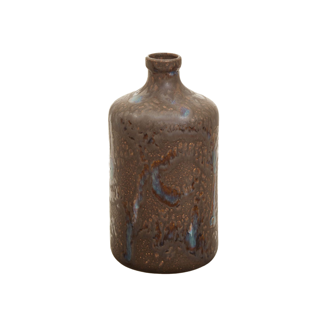 Silas Bottle Vase Brown Reactive Glaze Stoneware