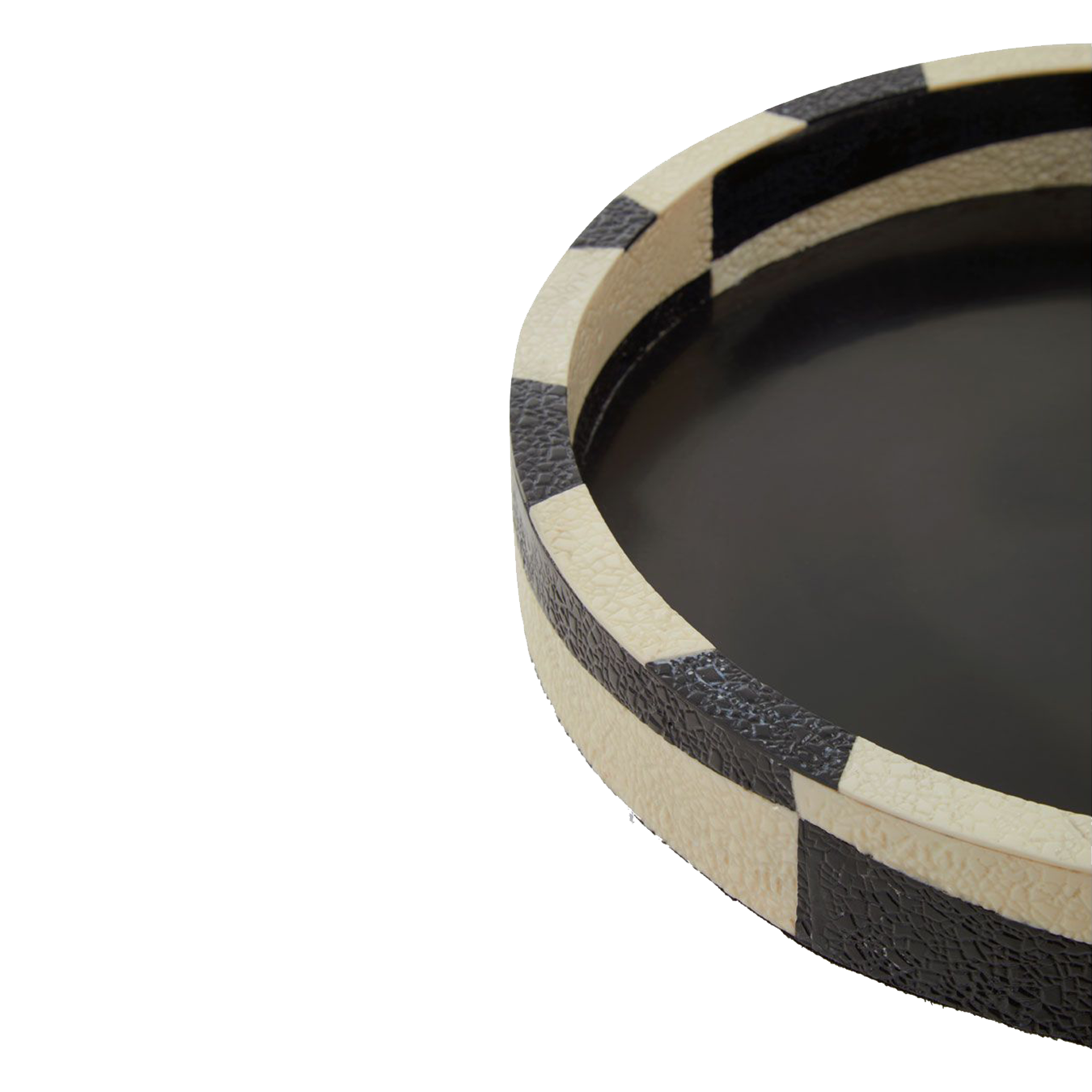 Ezra Round Tray Black/White