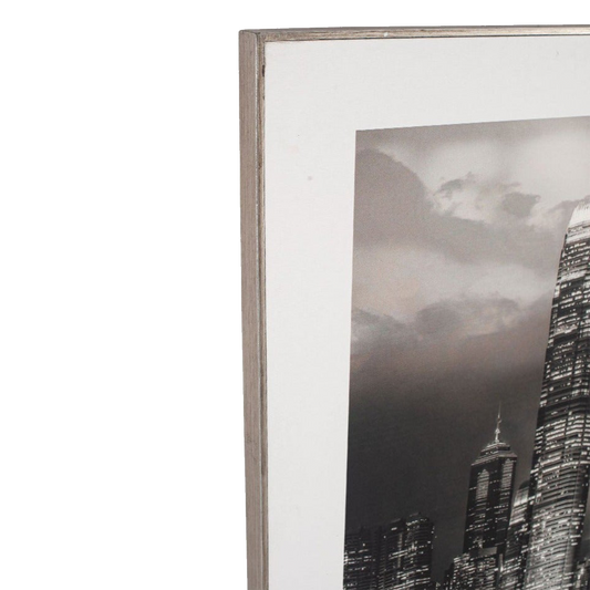 Mono Hong Kong Print with Silver Frame
