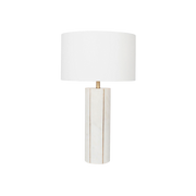 White & Gold Marble Lamp & White Shade