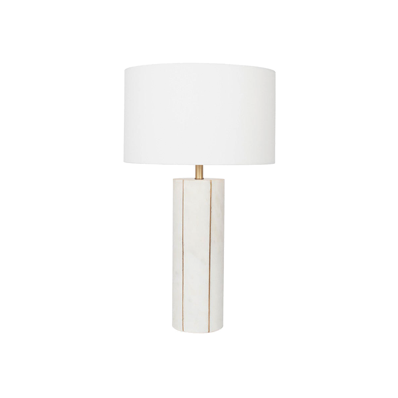 White & Gold Marble Lamp & White Shade