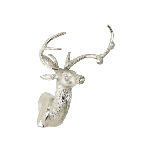 Wall Mounted Stag With Curved Antlers