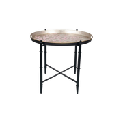 Hand Painted Cherry Blossom Oval Metal Table