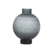 Grey Carved Glass Vase Large