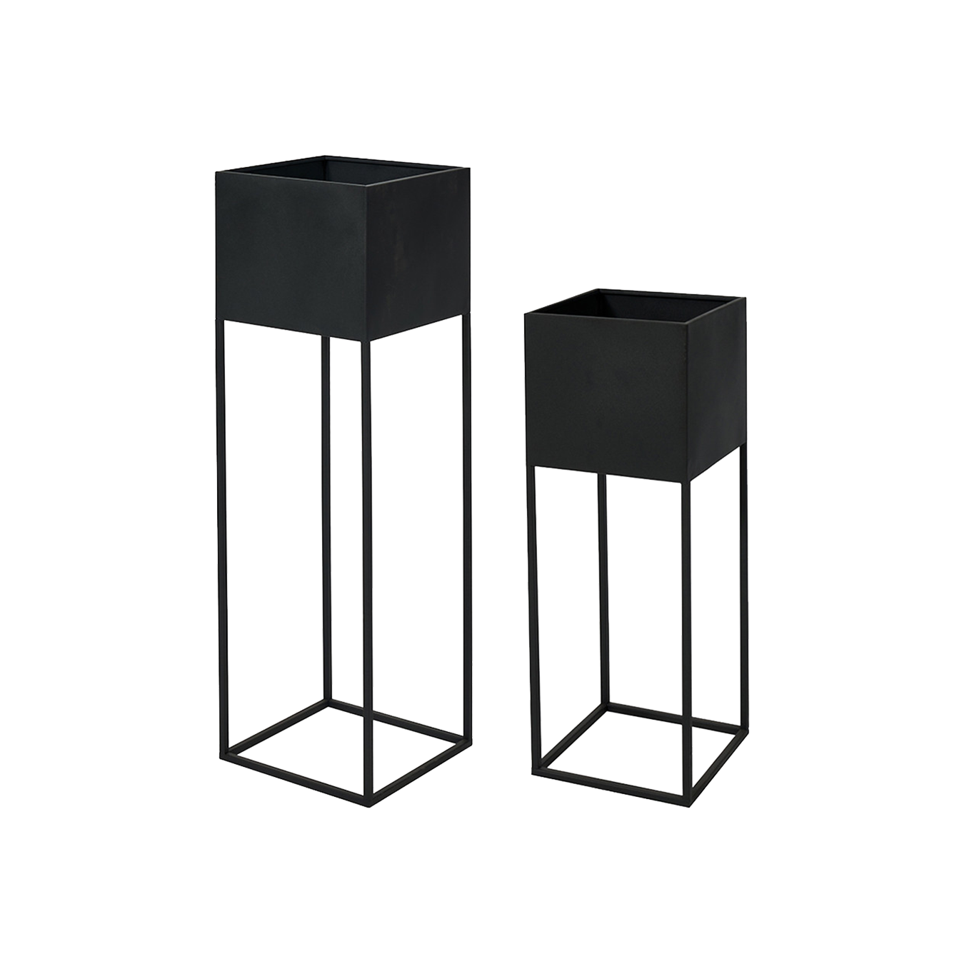 Graphite Metal Planters Set of 2