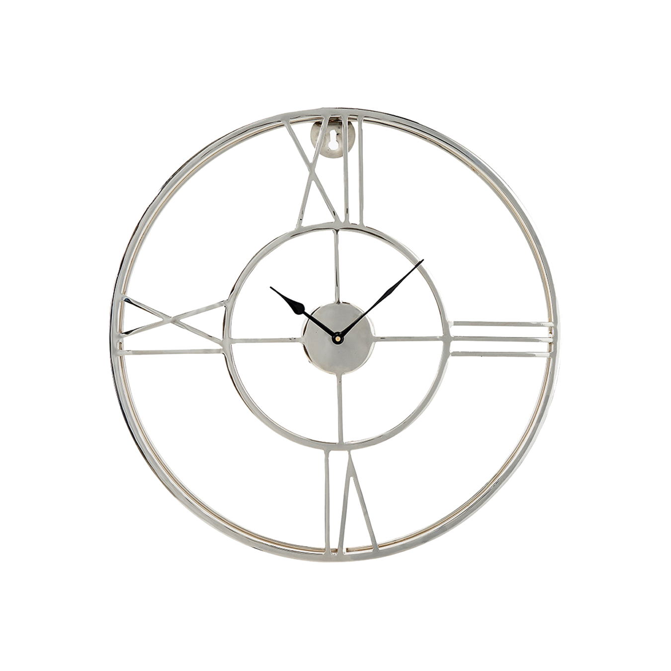 Double Framed Silver Clock