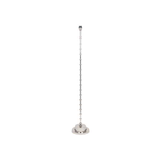 Elegant Silver Metal Floor Lamp & White Shade