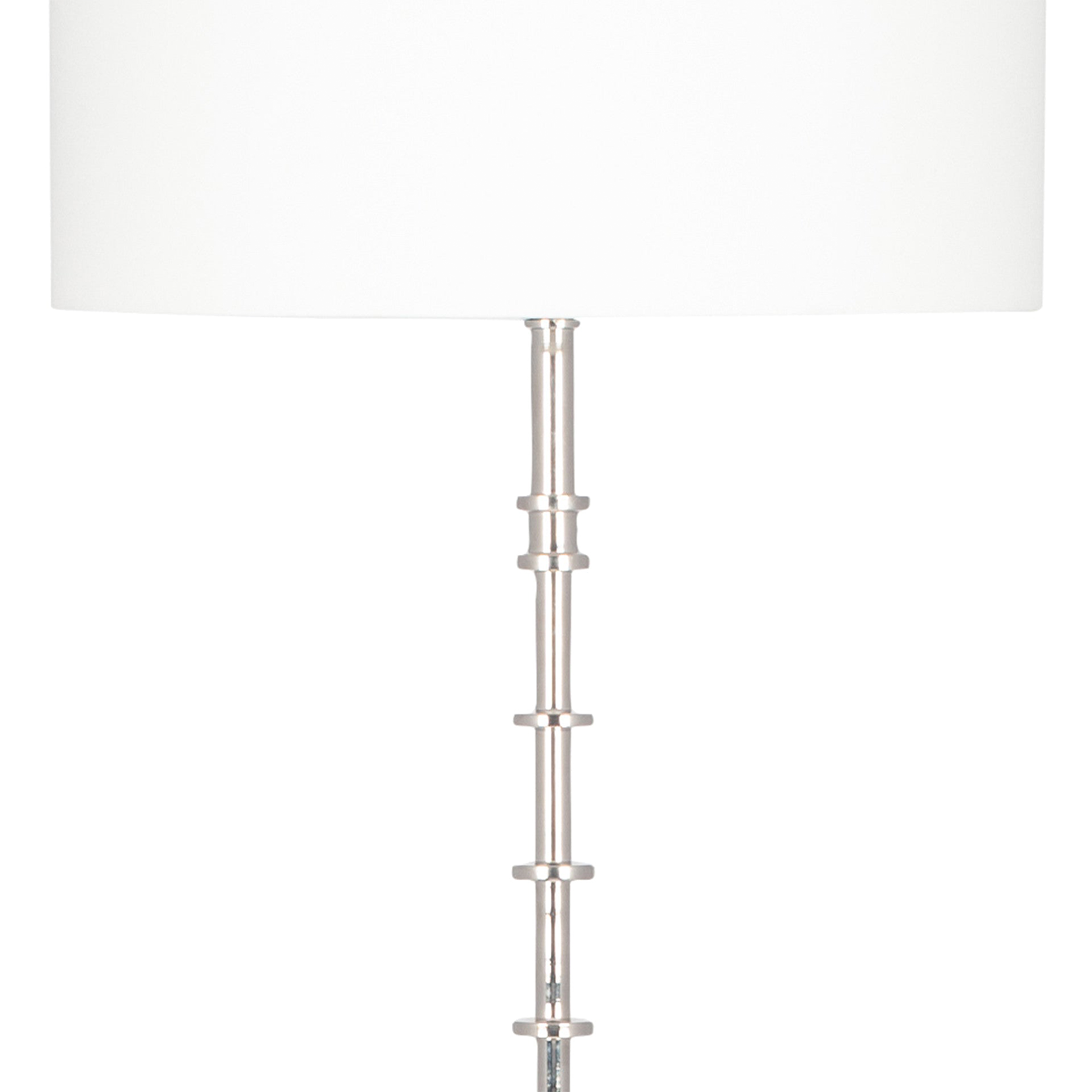 Elegant Silver Metal Floor Lamp & White Shade