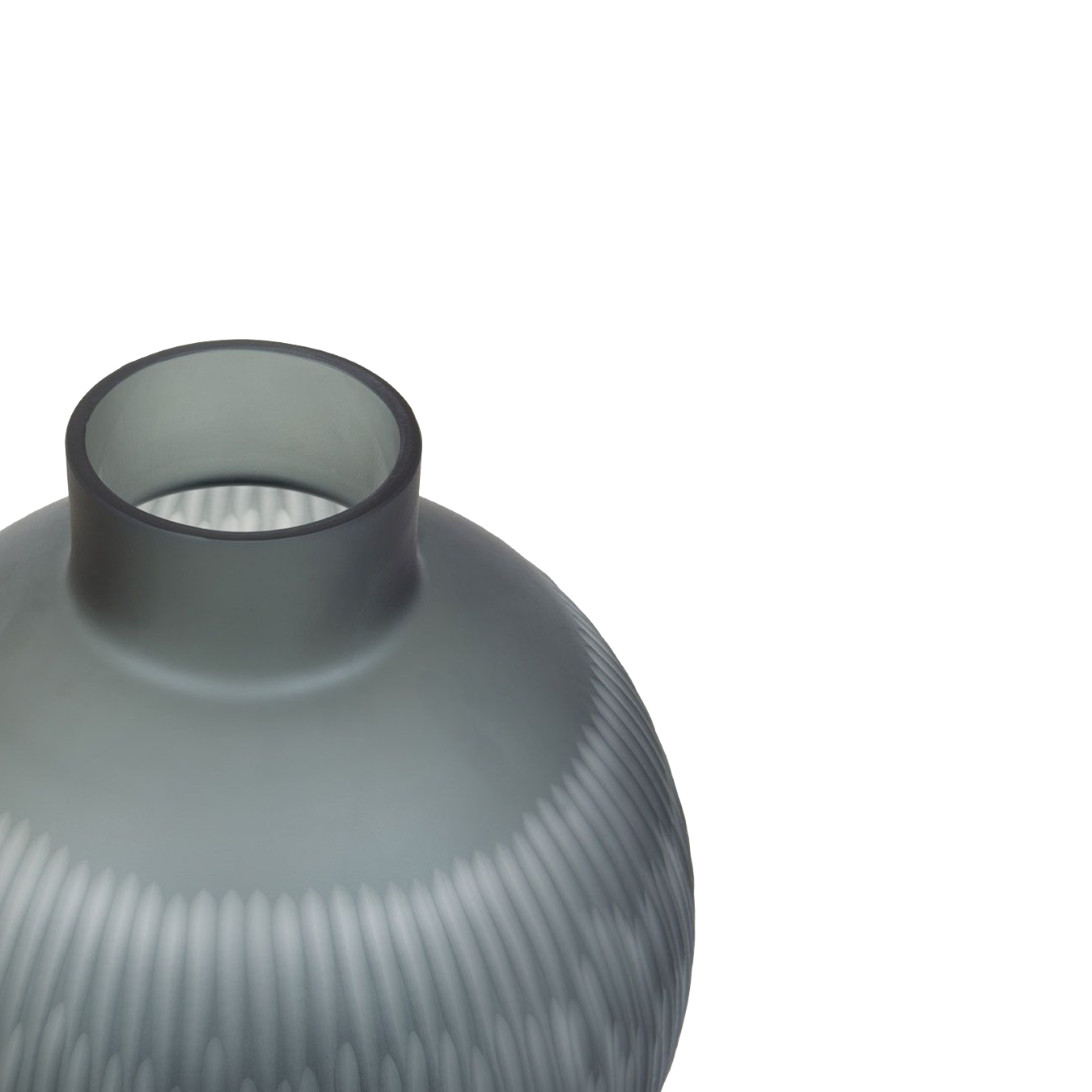 Grey Carved Glass Vase Large