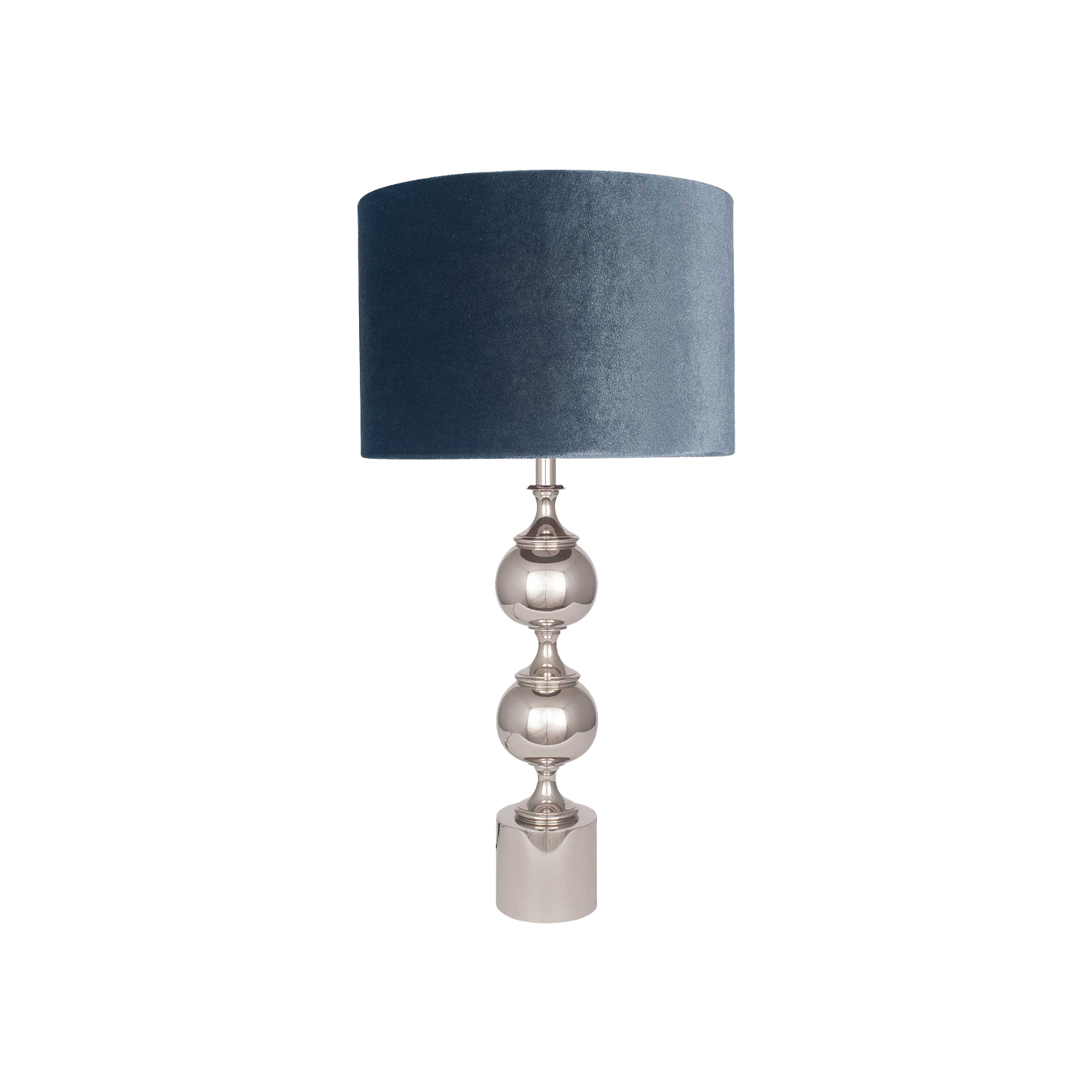 Silver Lamp & Velvet Shade