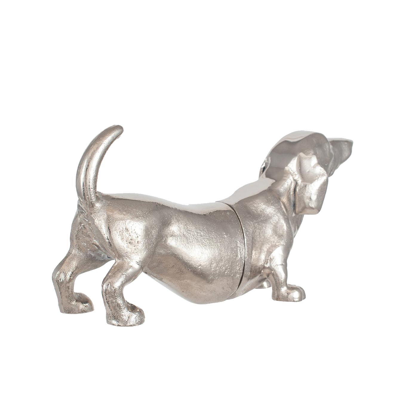Silver Metal Sausage Dog Bookends